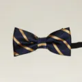 Kinderen marineblauw goud gestreepte vlinderdas, Britse stijl schooluniform formele accessoire. - Marineblauw Goud Gestreept