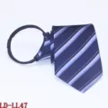 Heren rits stropdas blauw gestreepte lui stropdas zakelijke mode 8cm halsketting - Donkerblauw
