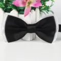 Doppelter schwarz-weißer Satin-Fliege für Hochzeiten, Abendfeiern und formelle Anlässe. - 10 Schwarz auf weißem Grund