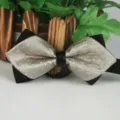 Farfalla a punta in poliestere a pois da uomo, elegante accessorio matrimonio variante. - Tessuto a Pois Argentati