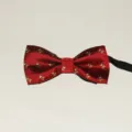 Rode teddybeer patroon vlinderdas, kinderen Britse stijl elastische formelle prestatie stropdas. - Rood met Gouden Beer