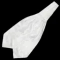 Witte paisley patroon heren ascot stropdas formele bruiloft halsdoek Britse stijl nekbekleding - LJ30 (Wit Donker Patroon Ingedrukt)