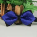 Farfallina da uomo in poliestere con pois punta acuta blu, stile elegante per matrimoni e lavoro. - Punto Flash Blu