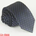 Men's narrow business tie, blue geometric square pattern, 6cm slim style, polyester fabric. - LD-ZB08