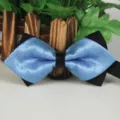Farfallina a punta a pois blu, elegante variante di cravatta da uomo per matrimoni ed eventi. - Blu a Pois