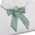 JK Uniform langer Feder Schleife Krawatte einfarbig diagonale Matrosenhemd Kragen - Spitzer Langer Griff Stil (LH-CBYG02) / Matcha-Grün