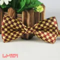 Herren klassischer Hahnentritt Fliege rot gold Polyester Hochzeit formelle Halsbekleidung - Nr. 71