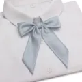 Hellblaue japanische JK Uniform Fliege, einfarbige schräge Feder Stil Krawatte für Damen. - Spitzer Langer Griff Stil (LH-CBYG11)