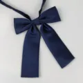 Dunkelblaue JK Uniform Schleife Einfarbige Lange Schwalbenschwanz Krawatte Mode Zubehoer - Flacher Langer Griff Stil (LH-CBYG15)