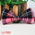 Herren Polyester karierte Fliege klassisches schwarz rosa Muster formelle Hochzeit Krawatte - Nr.58