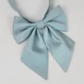Hellblaue plissierte JK Uniform Fliege, stilvolles diagonales Band Accessoire für Hemden. - Feder Stil (LH-CBYG25)