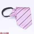 Heren 8CM Gestreepte Das met Rits Eenvoudig Formeel Zakelijk Roze Stropdas Model - Roze