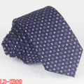 Men's slim business necktie in dark blue with white cross pattern, stylish and formal wear. - LD-ZB09