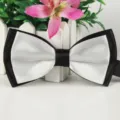 Schwarz-weiße Satin-Fliege in zweifarbigem Design, perfekt für elegante Anlässe und Feiern. - Schwarz Schwarz