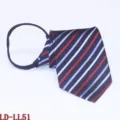 Heren stropdas met rits 8cm zakelijk gestreept luie stropdas kant-en-klaar formele kleding klassiek - Marineblauw