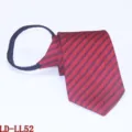 Heren stropdas met rits 8cm zakelijk gestreept kant-en-klaar gestyled stropdas mode - Rood & Zwart