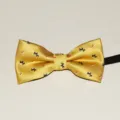 Kind polyester elastische vlinderdas formele Britse stijl gele hond patroon school - Geel met Hond en Bloemen