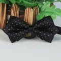 Farfallina nera da uomo con pois argentati e passante centrale, accessorio elegante e chic. - Nero con Puntini Argento