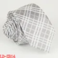 Classic gray plaid men's necktie, slim 6cm width, ideal for business and formal events. - LD-ZB14