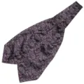 Paarse Paisley Ascot Das voor Heren Formele Britse Stijl Halsdoek voor Trouwfeest - LJ42 (Donkerpaars Zilver Paisley)