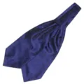 Formele donkerblauwe polyester ascot das voor heren met klassiek paisley motief stijlvol. - LJ45 (Donkerblauw Jacquard Paisley)