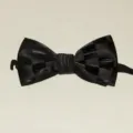 Zwarte geruite vlinderdas voor kinderen met een elastische band voor formele stijl - Zwart-Grijs Geruit