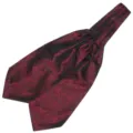 Klassieke bordeaux rode paisley ascot stropdas voor heren formele Britse stijl halsdoek - LJ48 (Bourgondisch Paisley Jacquard)