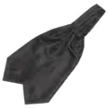 Zwarte polyester paisley ascot das voor heren formele zakelijke halsdoek Britse stijl - LJ49 (Zwart Donker Patroon)