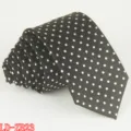 Black polka dot slim necktie for men, stylish polyester business accessory for formal wear. - LD-ZB23