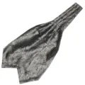 Heren formele paisley patroon das ascot stropdas grijs glanzende stof trouwaccessoire - LJ56 (Grijs Paisley)