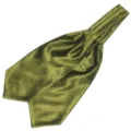 Heren groene gestippelde ascot stropdas in klassieke Britse stijl formele halsdoek. - LJ53 (Olijfgroene Witte Stippen)