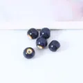 Close-up detail of blue crackle glaze ceramic beads with large holes for DIY jewelry making. - 12mm (3.0mm Hole) / Flower Glaze Deep Purple