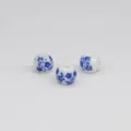 Blue and white ceramic loose beads 8mm diameter 3mm hole DIY jewelry making accessories. - Orchid Blue and White