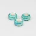 Turquoise large hole ceramic beads DIY charm bracelet jewelry making handmade accessories 15mm - Electroplated 10x15mm / Clear Water Gloss