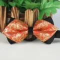 Herren stilvolle rot gold Brokat spitz Fliege Hochzeit Party Halsschmuck Accessoire - LJ-JD16