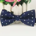 Klassische dunkelblaue gepunktete Fliege für Herren aus Polyester für Business. - LJ-HH12