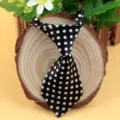 Black and white polka dot pet children necktie polyester silk cute design accessory for puppy. - Black and White Polka Dot (LD-CW13)