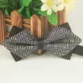 Schwarze und silberne geometrisch gemusterte Herren Business Polyester Fliege Accessoire - LJ-JJ218