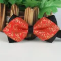 Herren spitz zulaufende rote goldene Brokat Fliege fuer Hochzeit Party formelle Anlaesse. - LJ-JD19