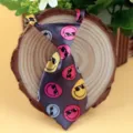 Kids Pet Cartoon Smiley Face Print Necktie Dark Grey Variant Performance Accessory - Smile Face Print (LD-CW18)