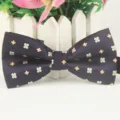 Polyester Herren Fliege, eleganter dunkler Kleeblatt-Muster, formelles Business Accessoire. - LJ-HH36