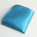Pañuelo De Bolsillo Azul Liso Satinado Hombre Traje Boda Fiesta Accesorio Elegante - Azul lago