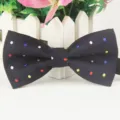Schwarze gepunktete Fliege fuer Herren Polyester Seide Business Hochzeit Mode Fliege - LJ-HH18