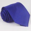 Herren Klassische Blaue Gestreifte Business Krawatte Gerollte Variante Mode Accessoire - Blau Gestreift (27)