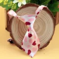Cute heart printed polyester tie for kids and pets, soft silky fabric, perfect for parties. - Pink Heart Print (LD-CW20)