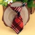 Cute plaid pet tie for dogs and cats, soft polyester fabric necktie for puppy and kitten party wear - Red and Black Plaid (LD-CW21)