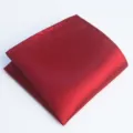 Pañuelo de bolsillo rojo para hombre, pañuelo elegante de tela brillante para traje de boda. - Granate