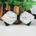 Stilinger Herren Fliege in Schwarz und Silber, ideal fuer Hochzeiten und Partys. - LJ-JD27