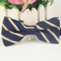 Herren Blau Gold Gestreifte Fliege Britischer Business Anzug Zubehör Geschenke - LJ-HH39
