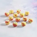 DIY ceramic loose beads 10mm candy color bracelet accessories for handmade jewelry making - 10mm Splashed Glaze, 2.8mm Hole / Yellow Splatter on Red